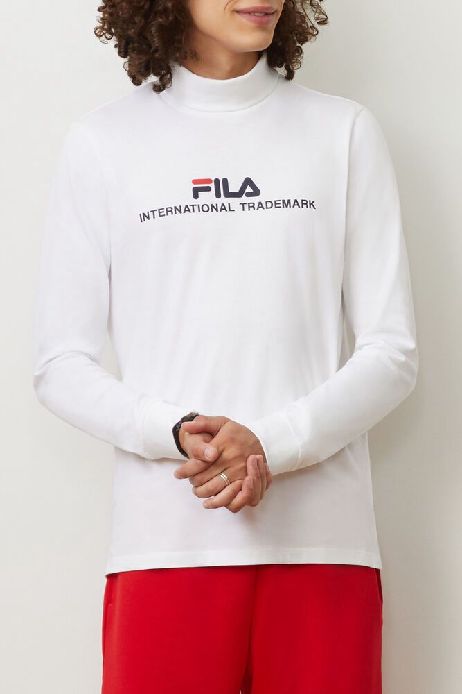 Fila Aimone Turtleneck White T-Shirt Mens - NZ 32807-UBHW